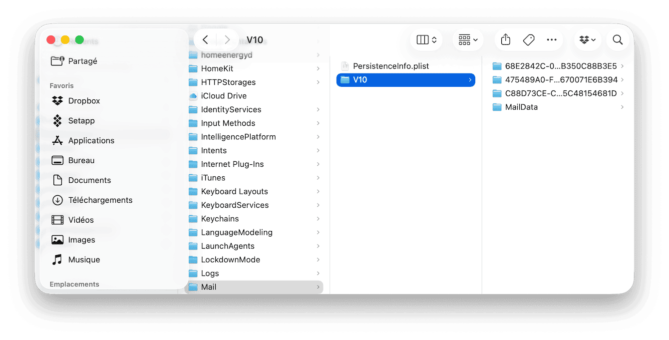 Supprimez et r&eacute;indexez les fichiers d'enveloppe
