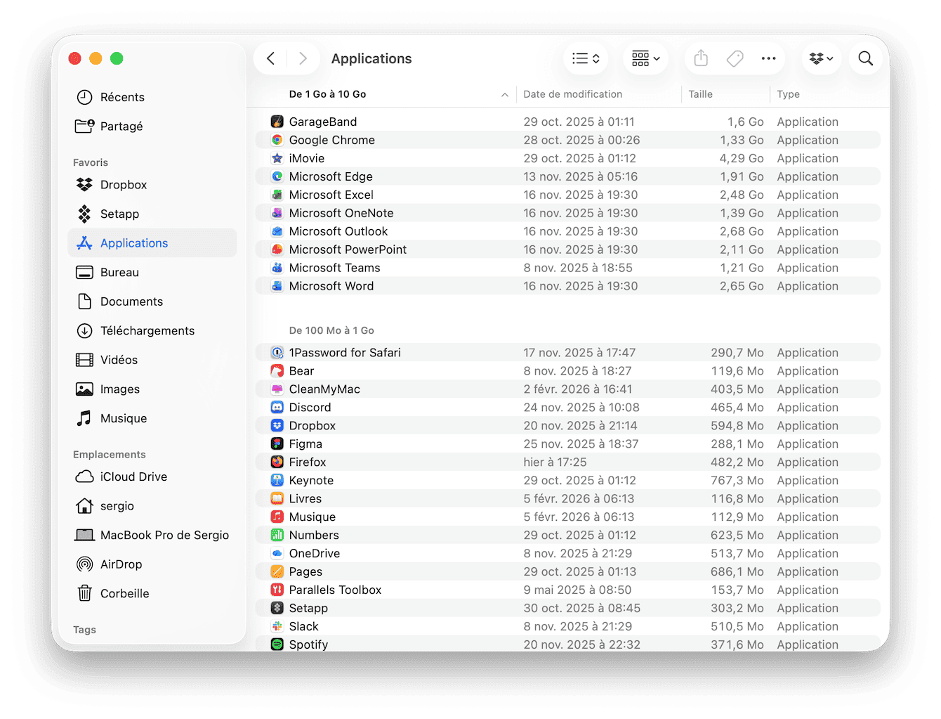 Supprimez les applications inutiles