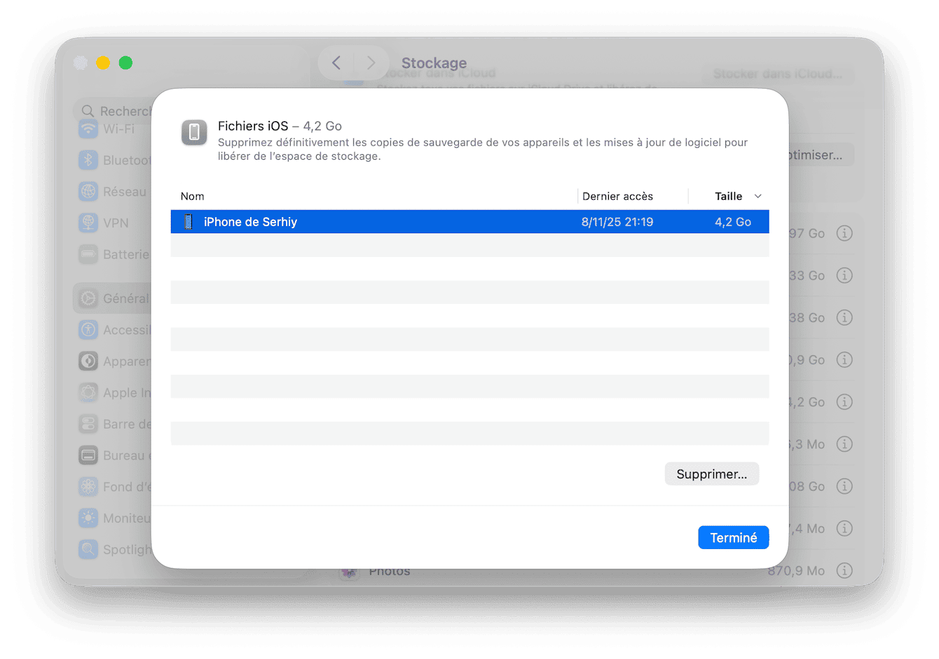Supprimez les anciennes sauvegardes d'iPhone et iPad