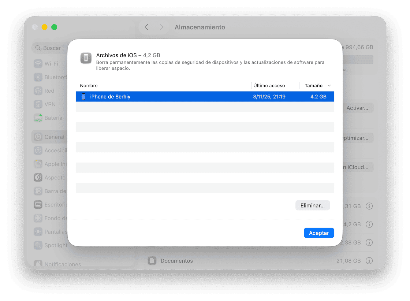 Elimina copias de seguridad antiguas del iPhone y el iPad