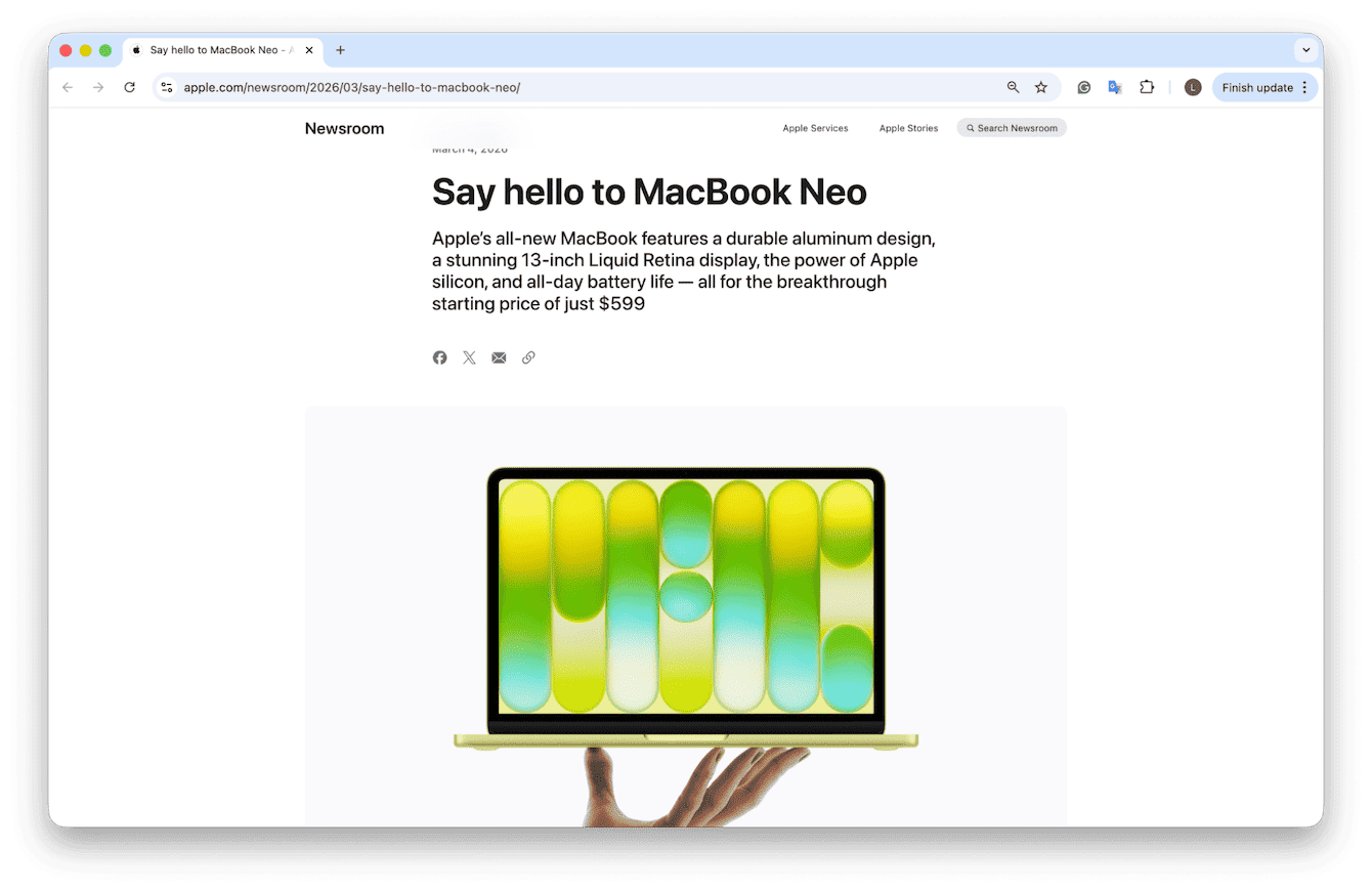 "Say hello to MacBook Neo" image