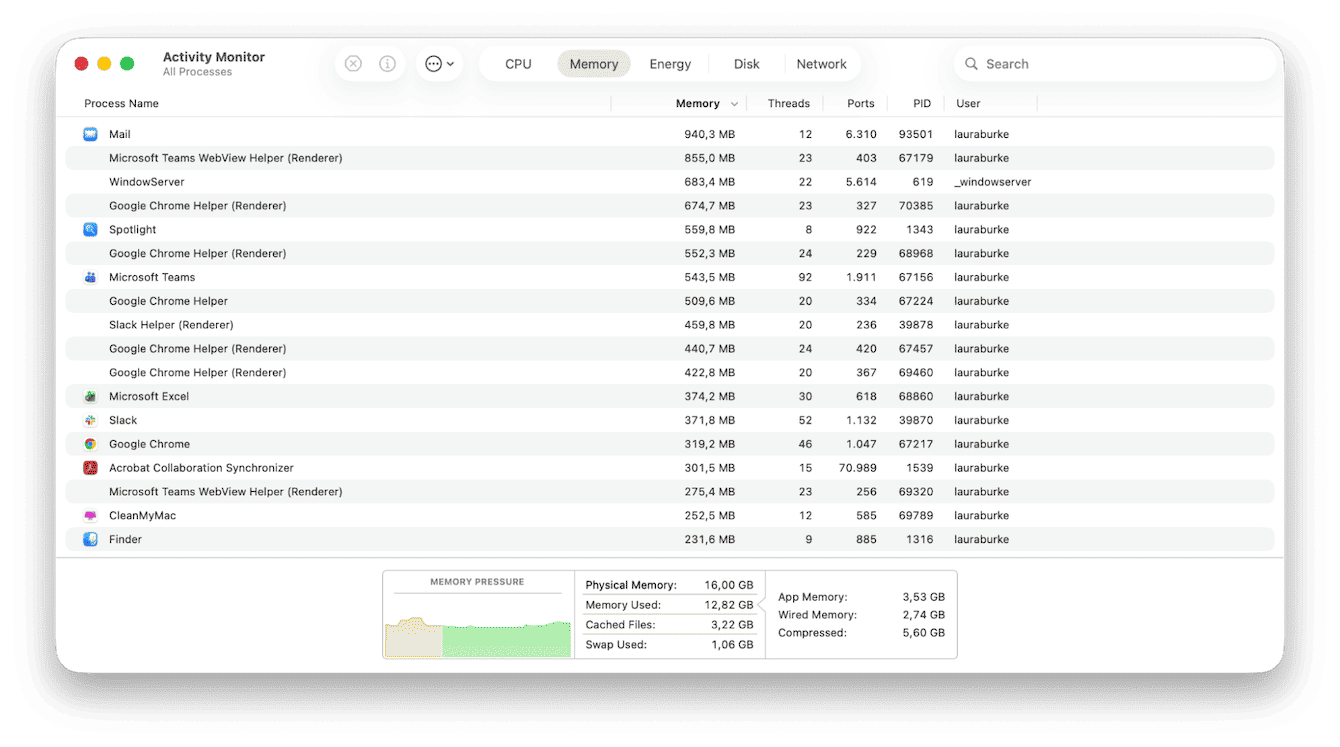 Activity Monitor on Mac