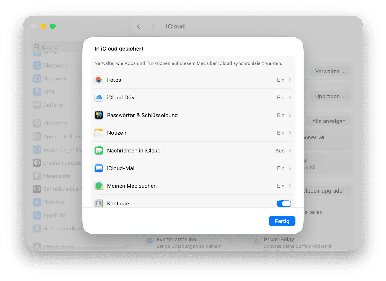 &Uuml;berpr&uuml;fen Sie die Grundeinstellungen auf dem Mac und anderen Ger&auml;ten