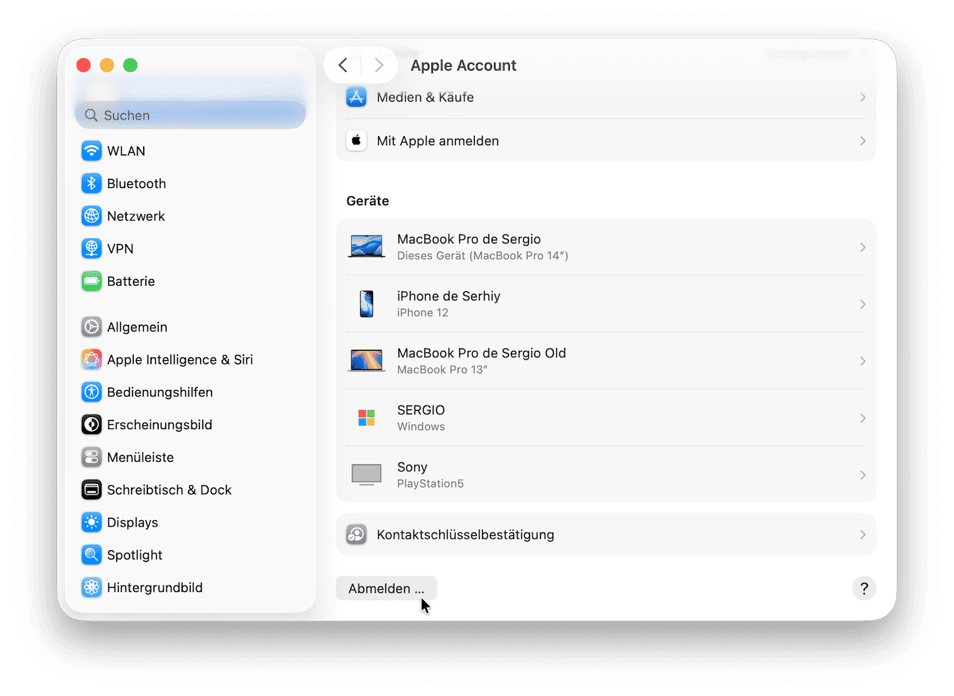 Melden Sie sich bei iCloud ab und wieder an