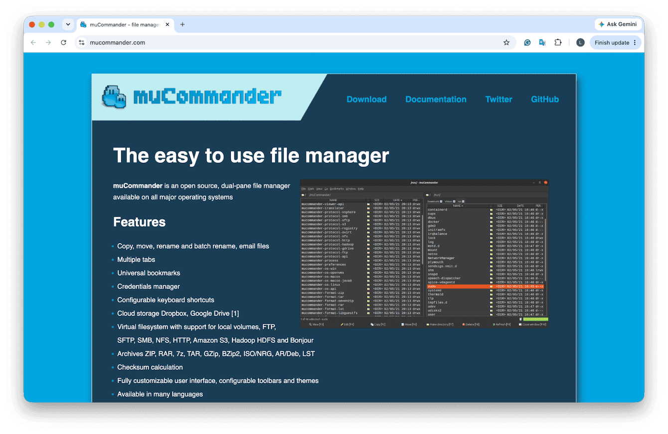 muCommander file manager for Mac