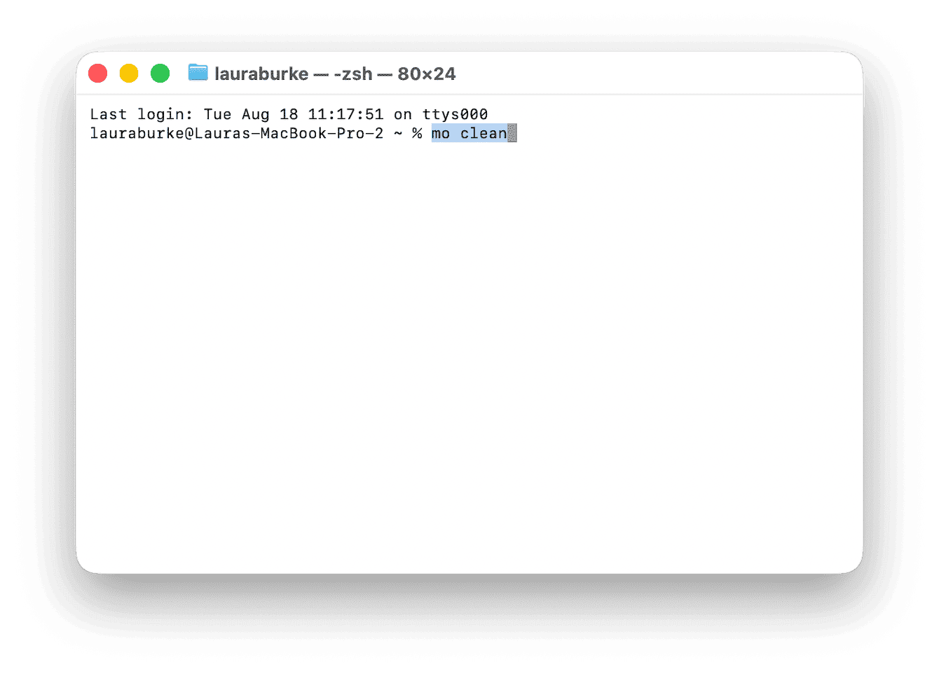mo clean command in Terminal