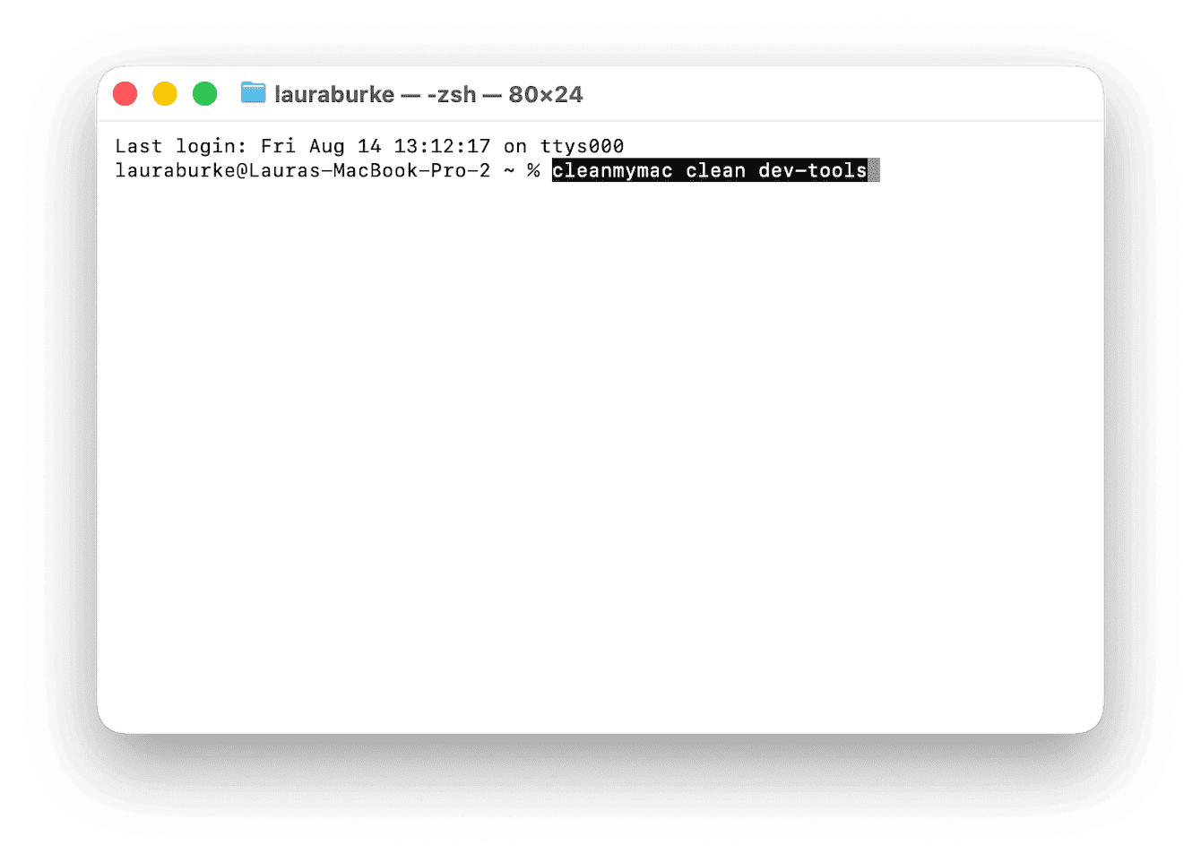 cleanmymac clean-dev-tools Terminal command