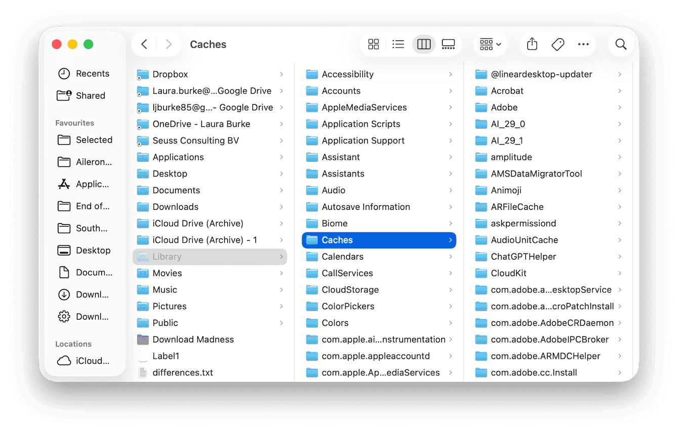Caches folder on Mac