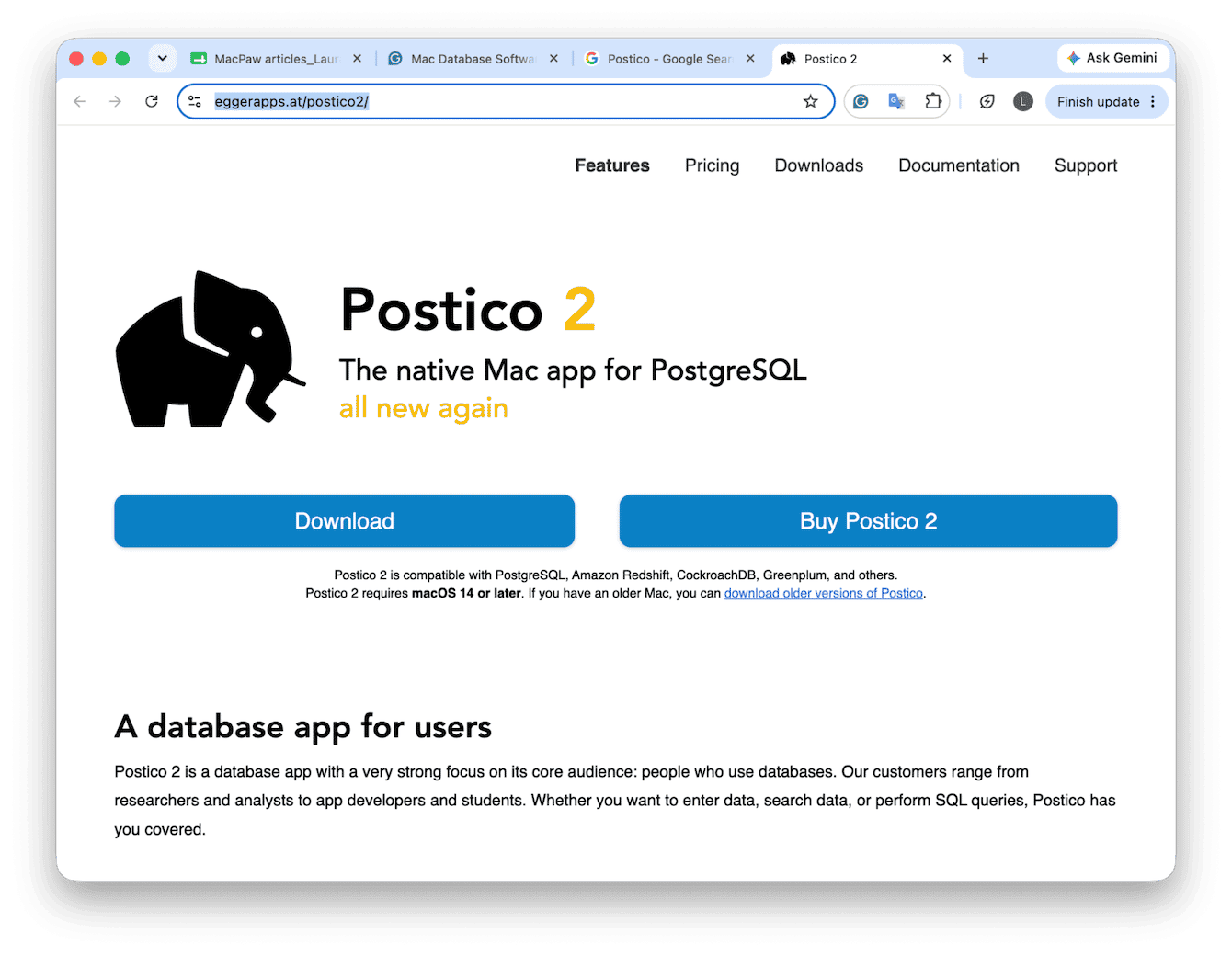 Postico database client