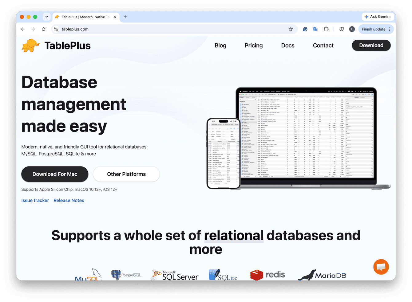 TablePlus database client