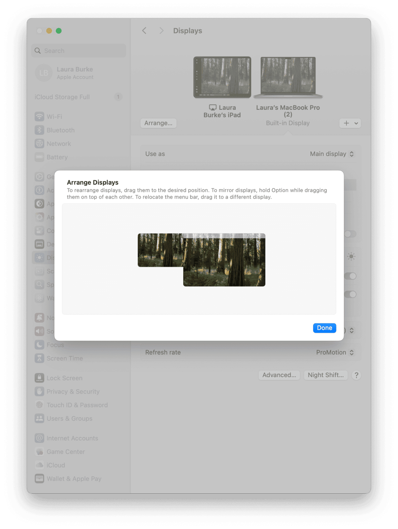 Adjust display settings