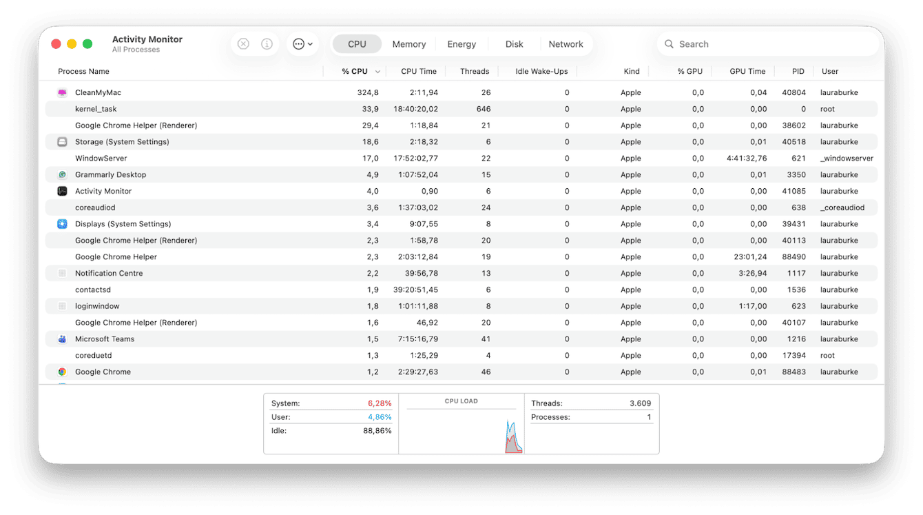 Activity Monitor on Mac