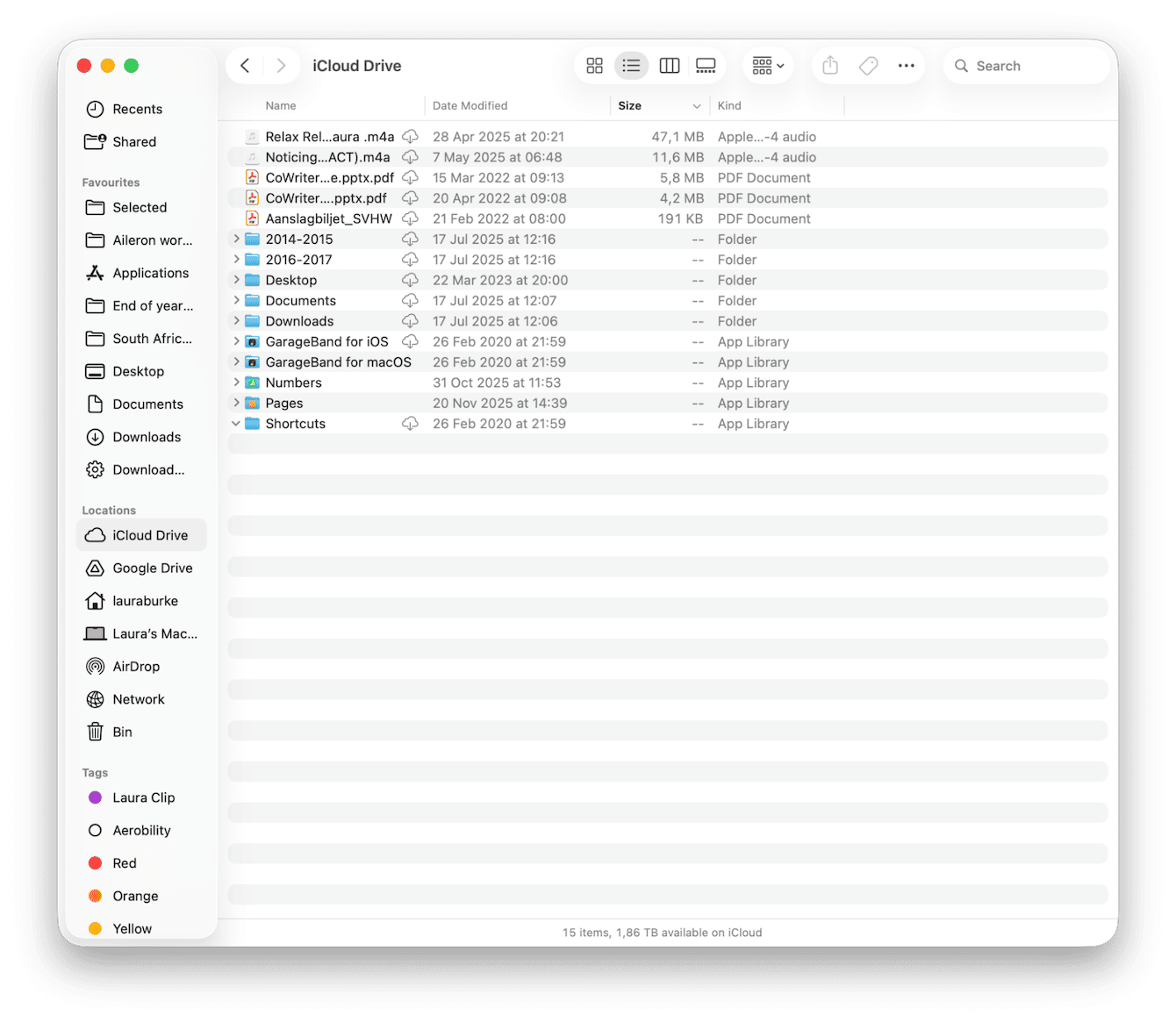 Open Finder > iCloud Drive
