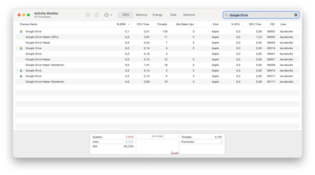  Activity Monitor on Mac
