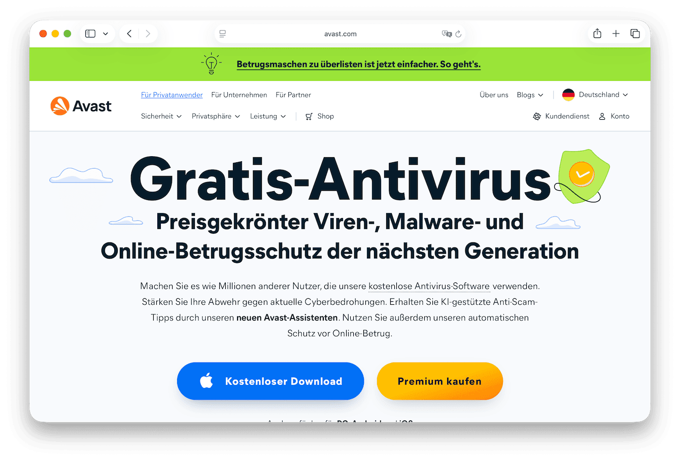 Antivirussoftware installieren