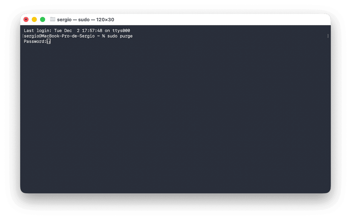 Arbeitsspeicher mit Terminal freigeben