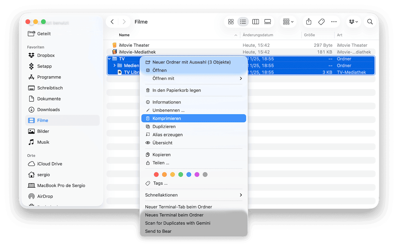 Ihre Dateien bereinigen