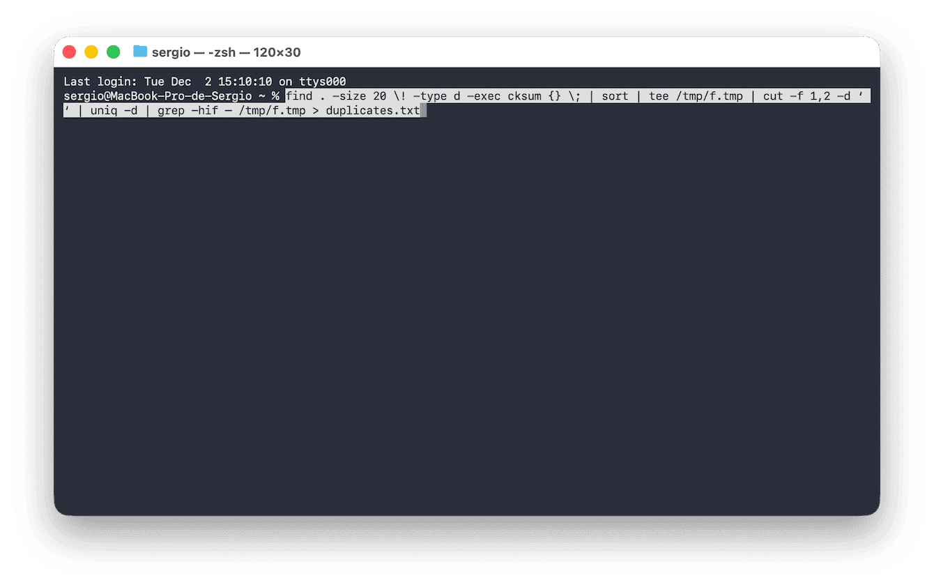 So finden und l&ouml;schen Sie doppelte Dateien auf dem Mac mit Terminal