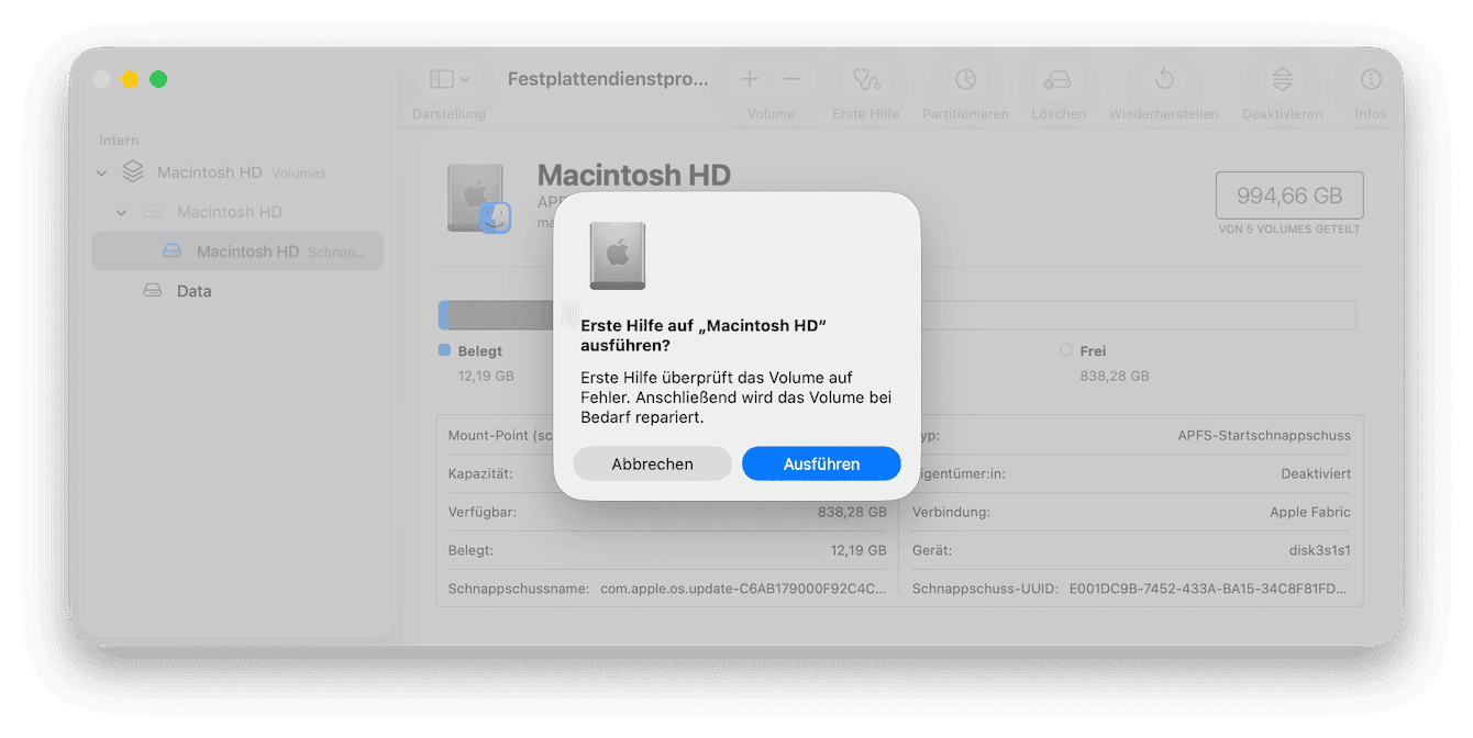 Zugriffsrechte im sicheren Modus reparieren