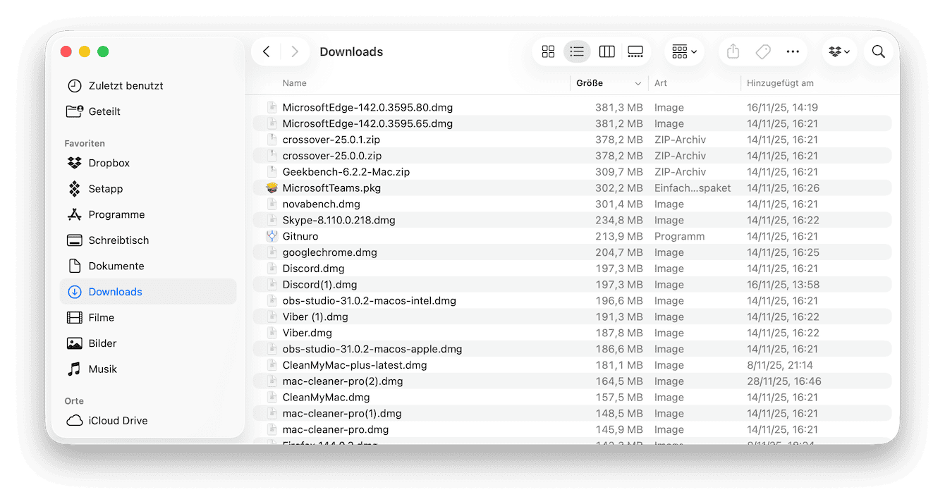 Downloads-Ordner &uuml;berpr&uuml;fen