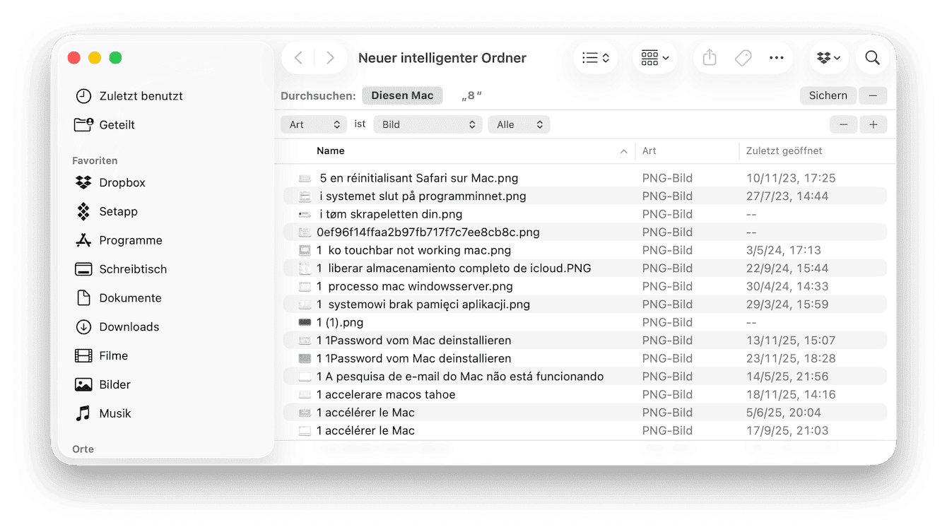 Doppelte Fotos &uuml;ber den Finder l&ouml;schen