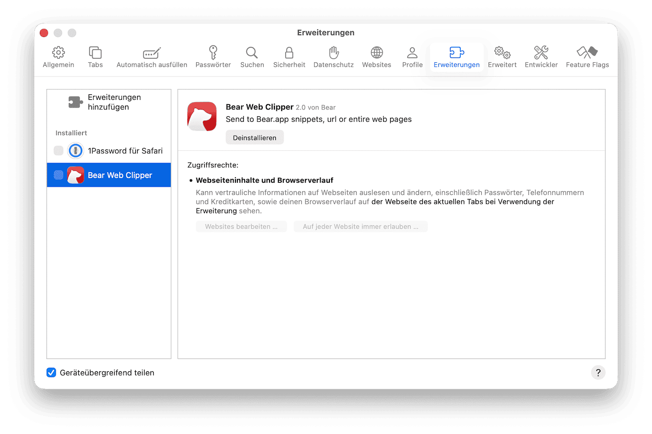 &Ouml;ffnen Sie ein neues Safari-Fenster und suchen Sie im Safari-Hauptmen&uuml; nach Einstellungen