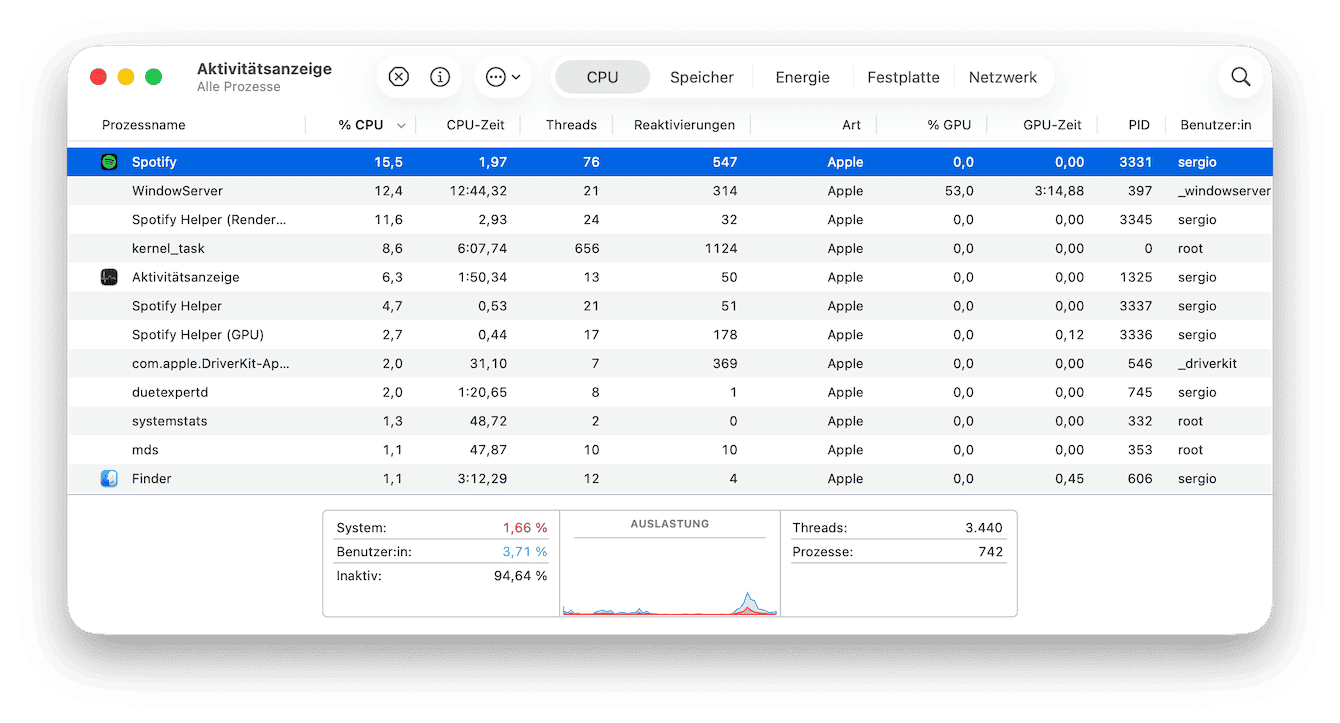 Suchen Sie nach Programmen, die viel Batterie verbrauchen
