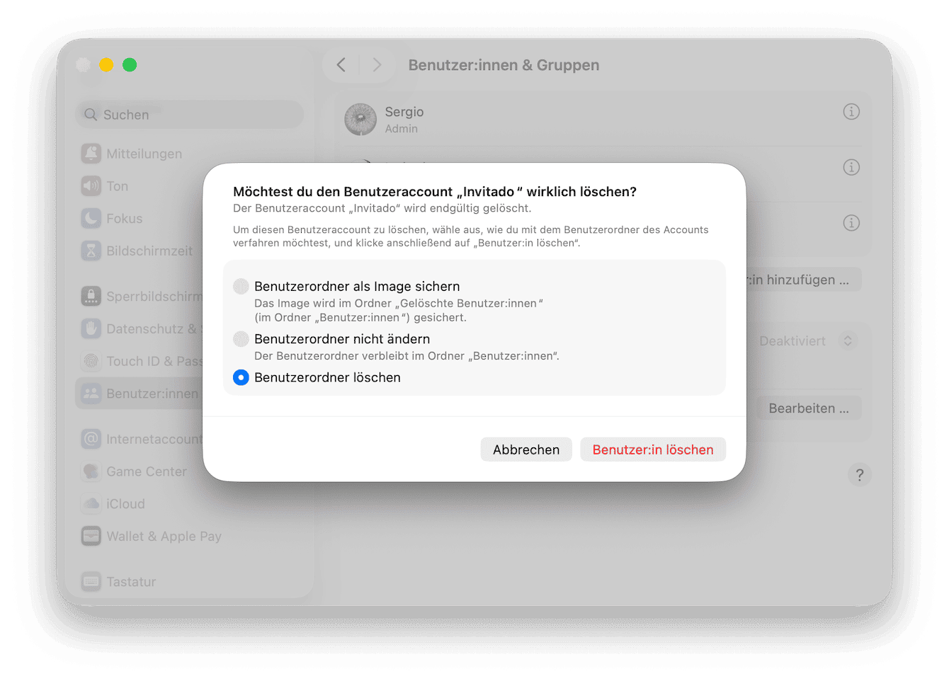 &Uuml;berpr&uuml;fen Sie die Benutzerkonten auf Ihrem Mac
