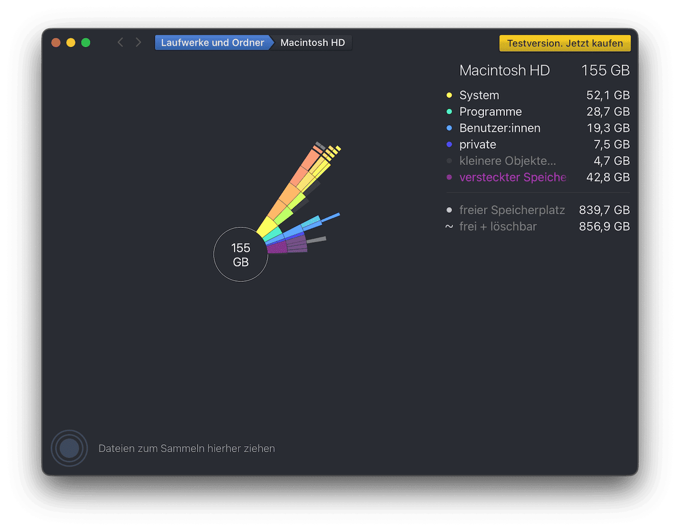 DaisyDisk&nbsp;konzentriert sich ausschlie&szlig;lich auf die Bereinigung von Macs