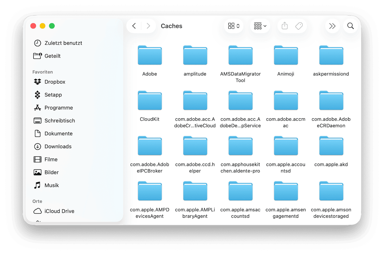 L&ouml;schen Sie Cache-Dateien