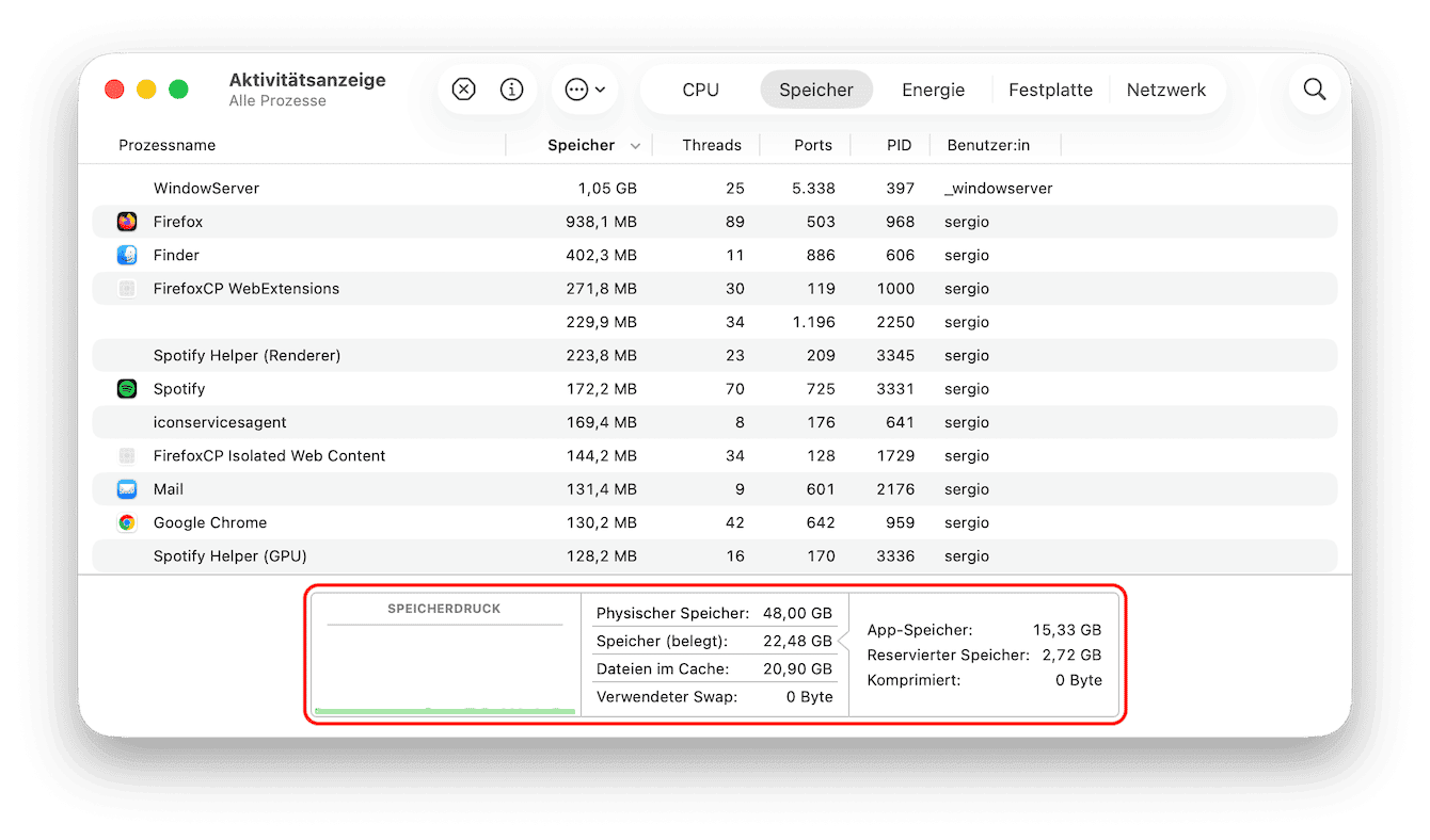 &Ouml;ffnen Sie &bdquo;Finder&ldquo; > &bdquo;Programme&ldquo; > &bdquo;Dienstprogramme&ldquo; > &bdquo;Aktivit&auml;tsanzeige&ldquo;