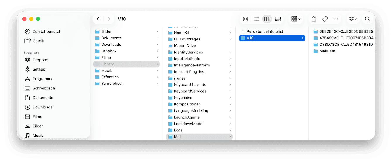 Envelope-Dateien entfernen und neu indizieren