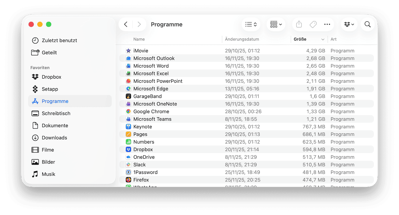 Nicht genutzte Programme l&ouml;schen