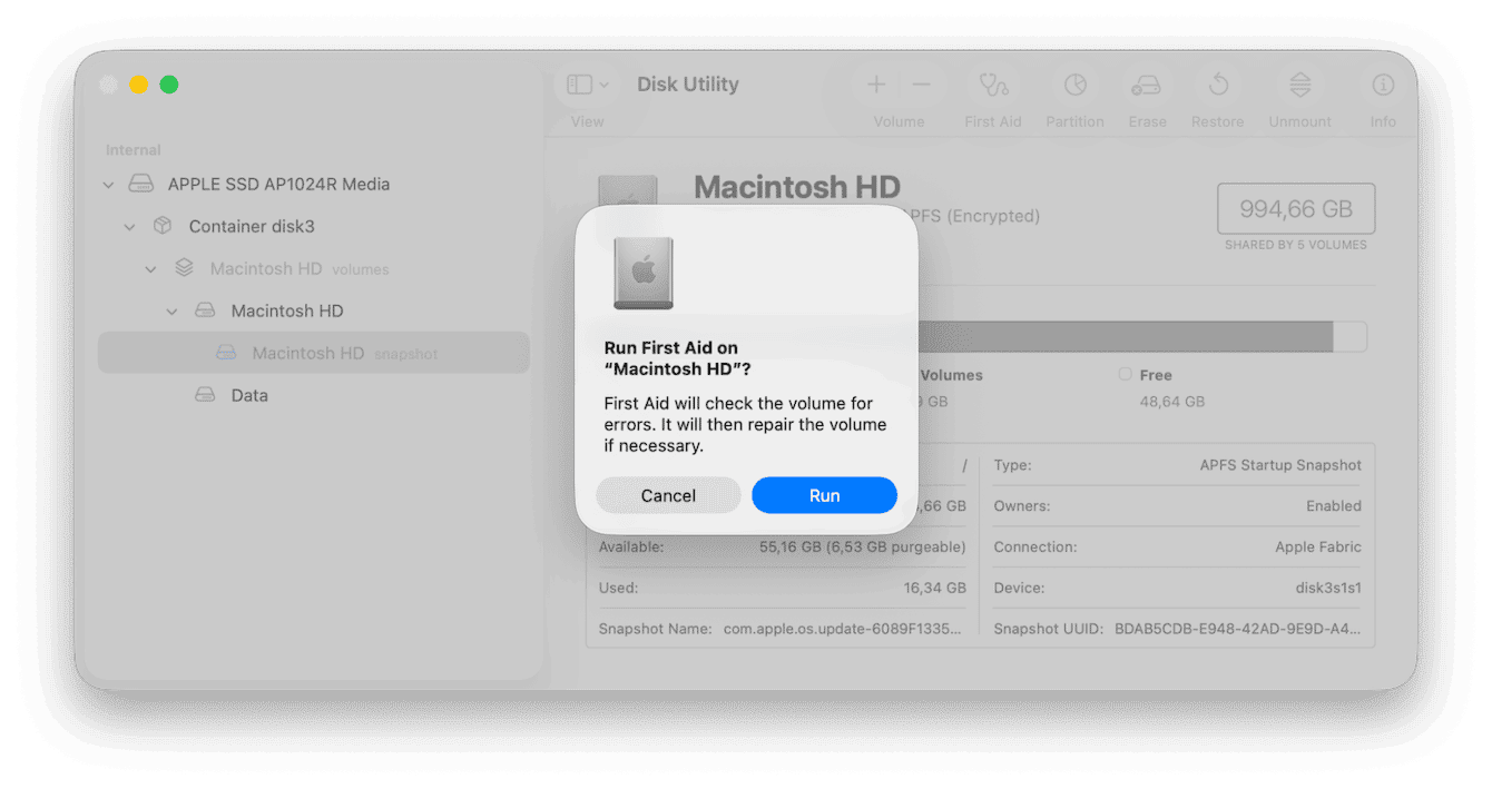 Disk Utility First Aid