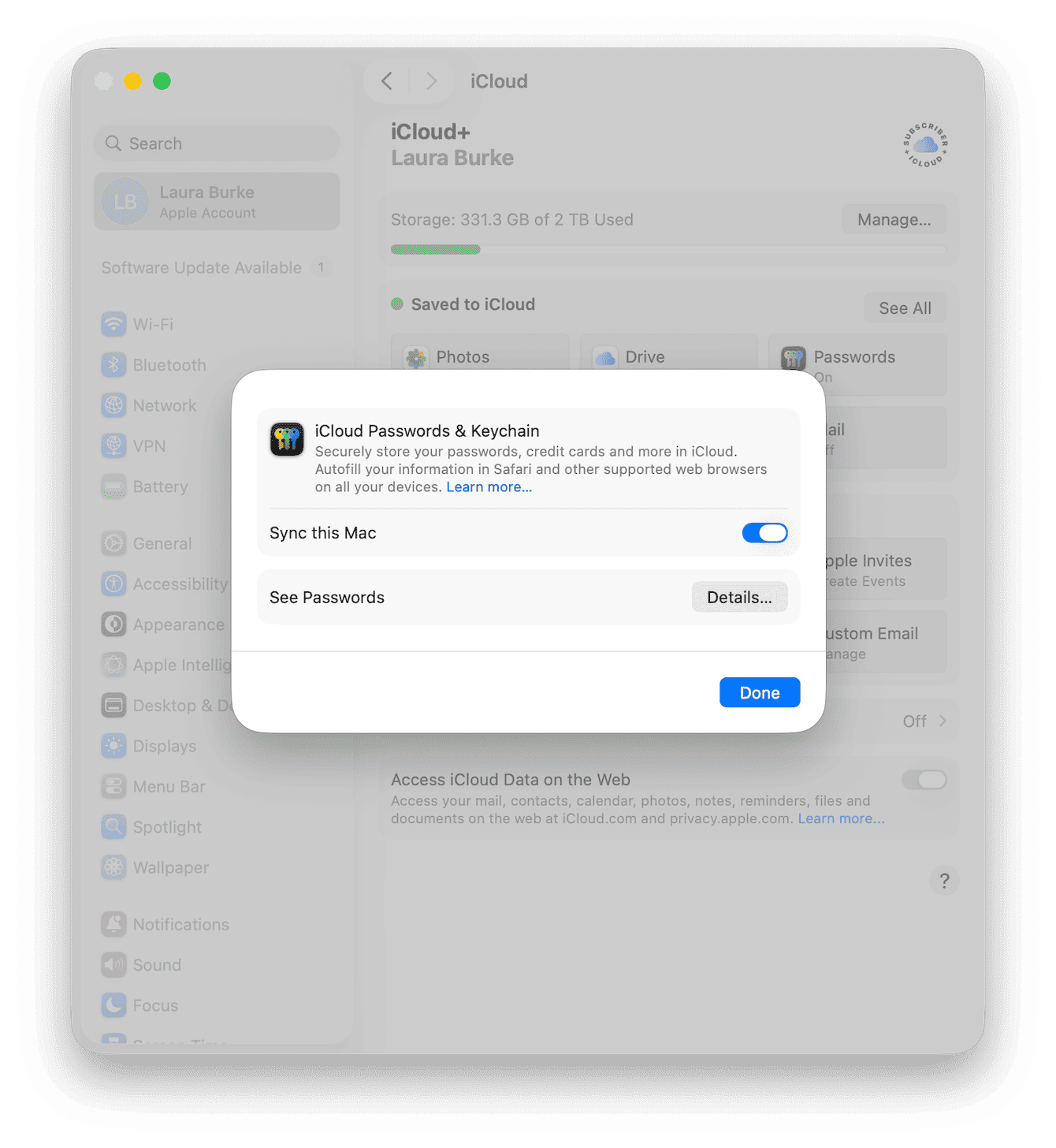 Check password & Keychain