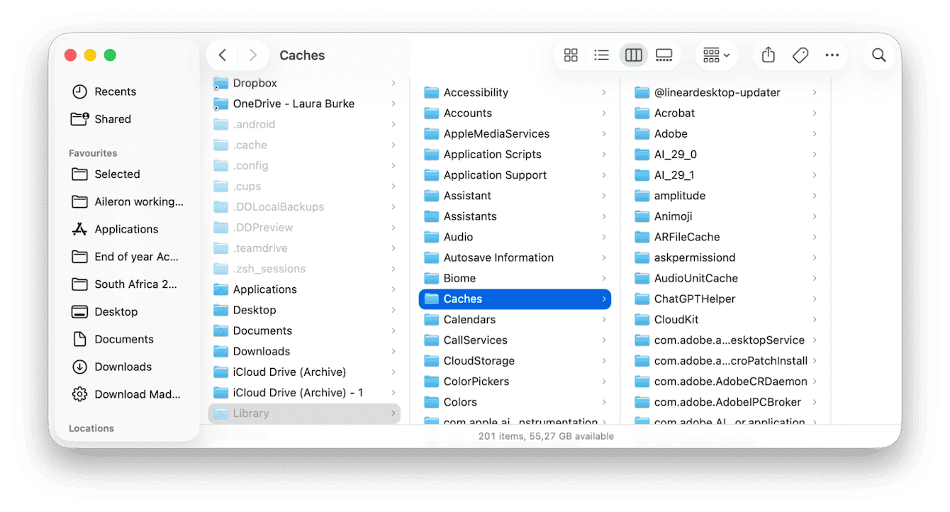 Delete cache and logs for any apps you no longer use