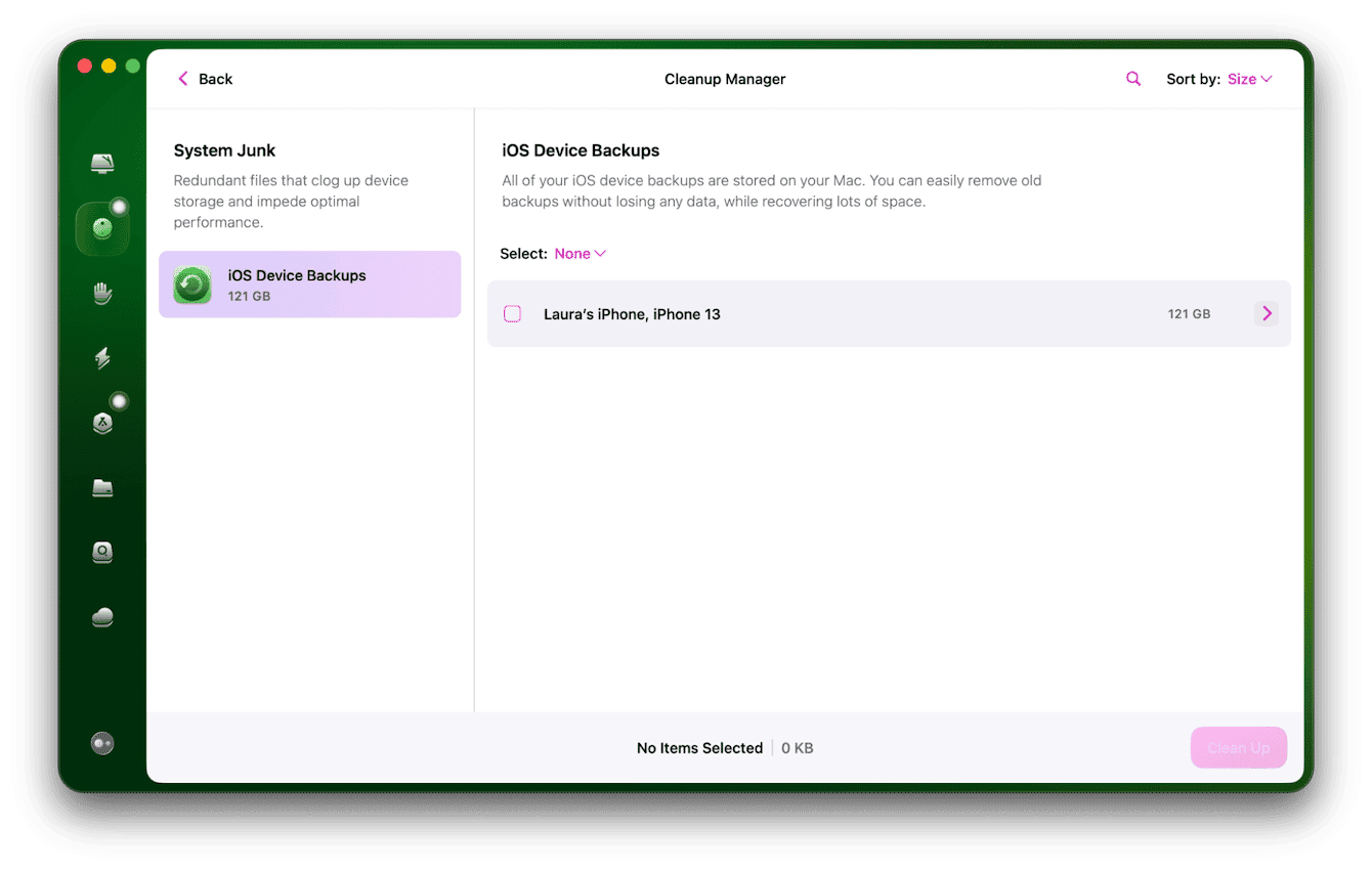 CleanMyMac Cleanup feature