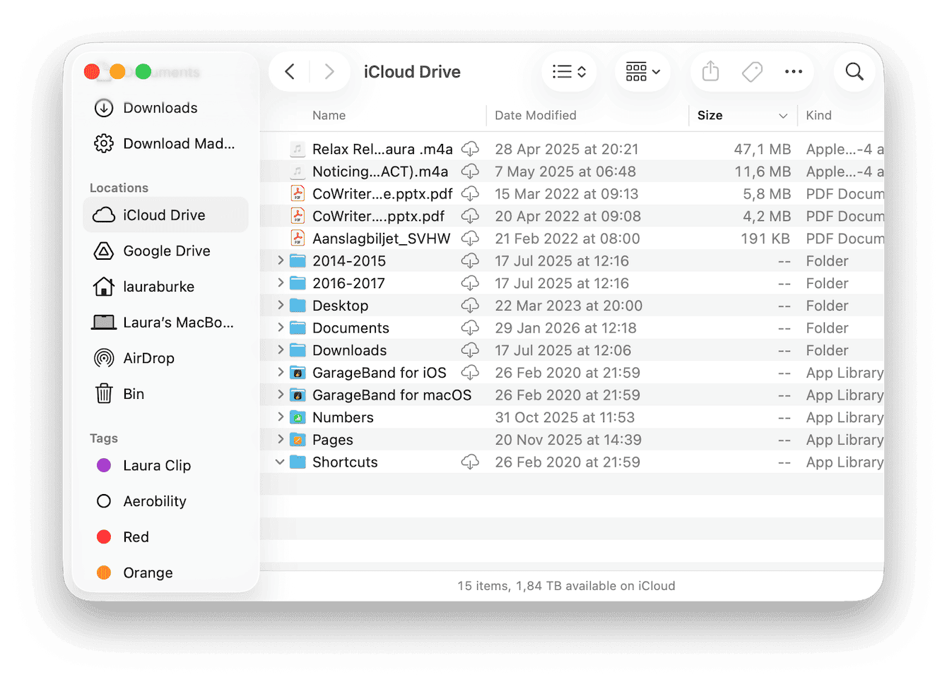 iCloud Drive window