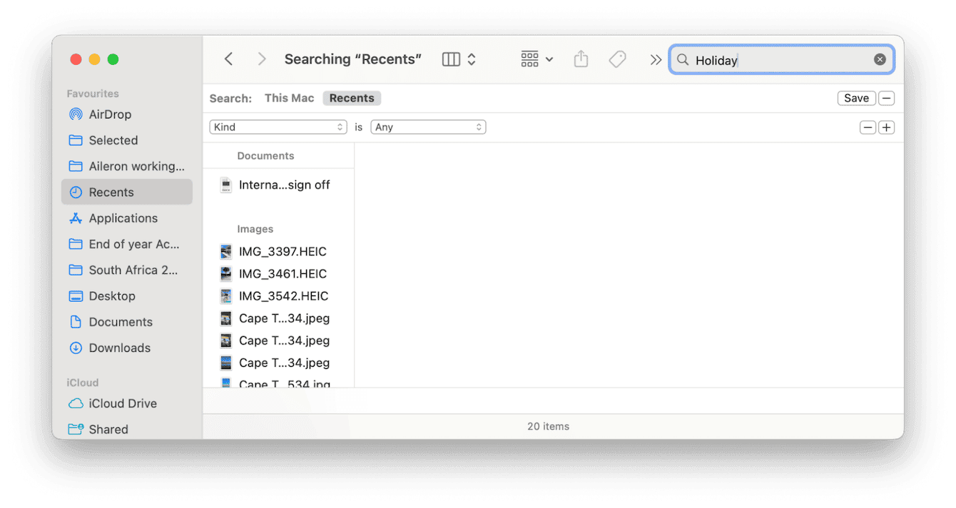 How to search keywords on Mac with the Finder
