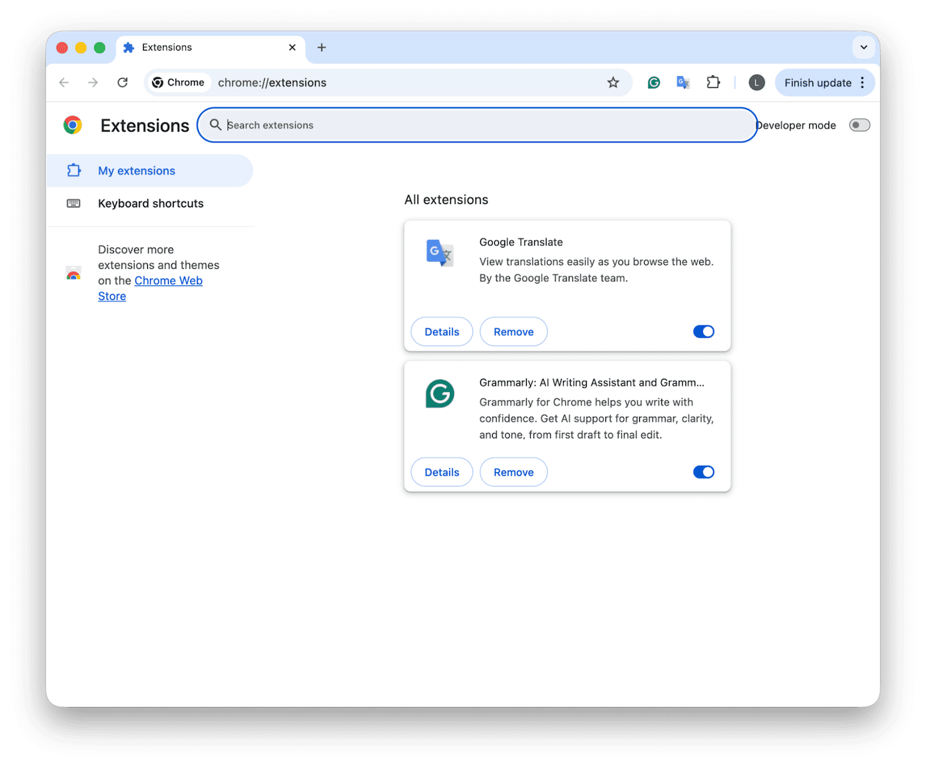 Chrome browser extensions