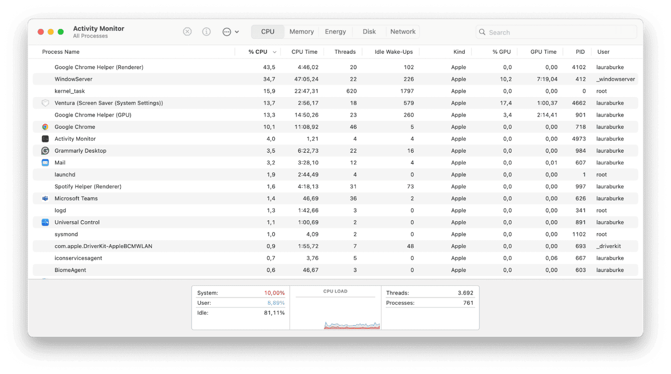 Activity Monitor on Mac