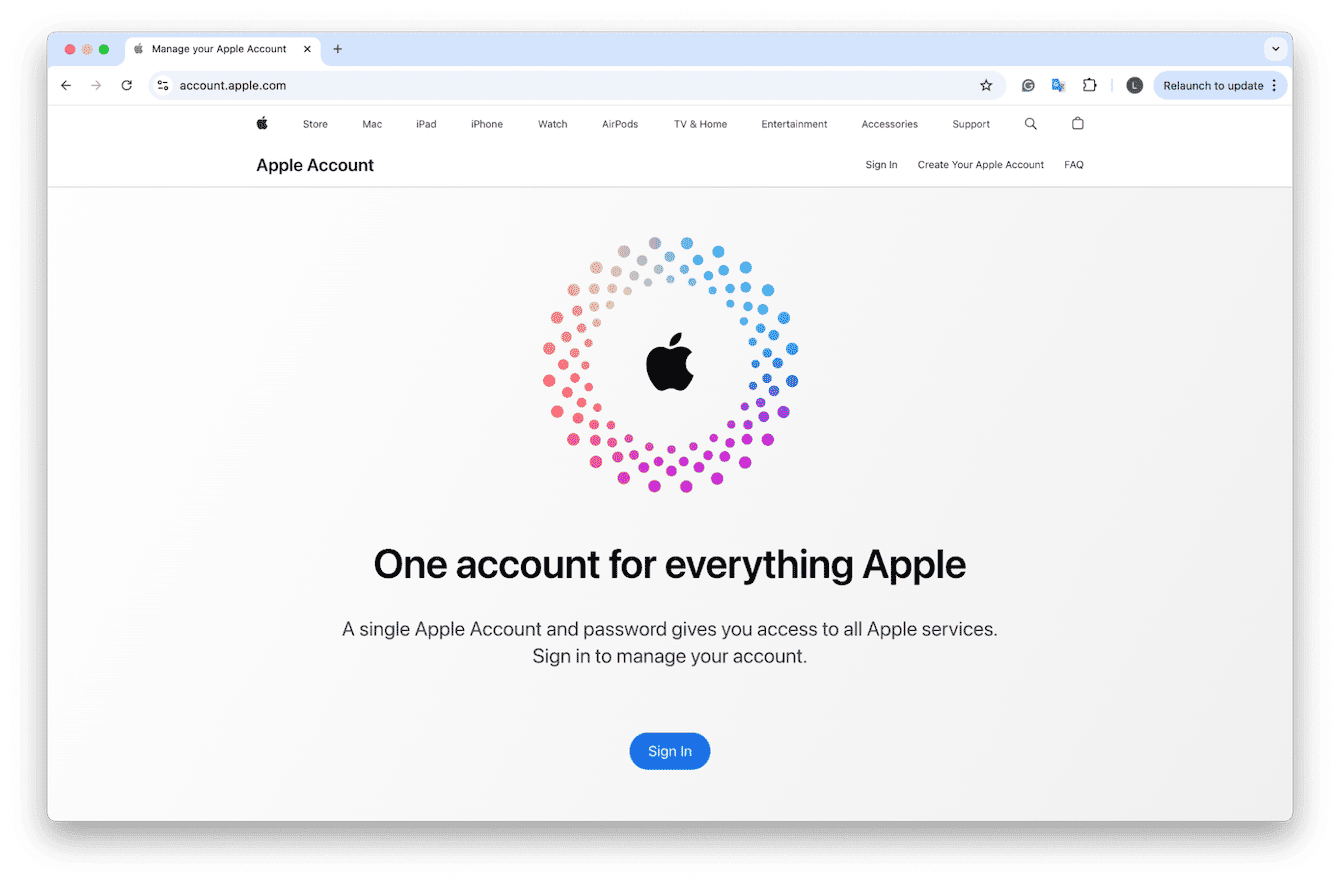 Apple account website