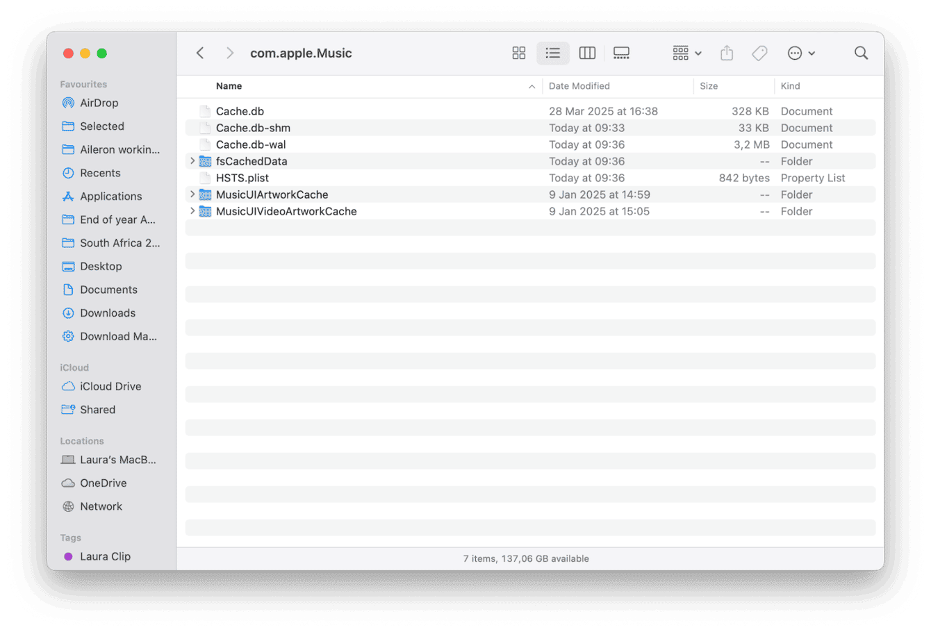 Clear cache and rebuild Music Library