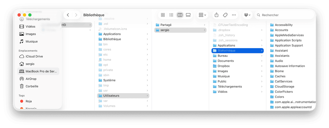 Comment acc&eacute;der &agrave; la Biblioth&egrave;que sur Mac