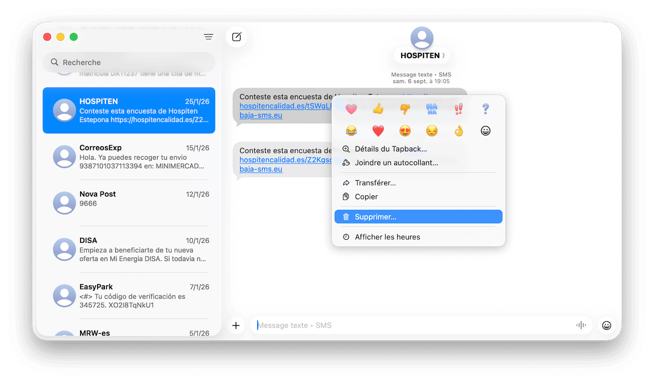 Supprimez un &agrave; un les messages et pi&egrave;ces jointes