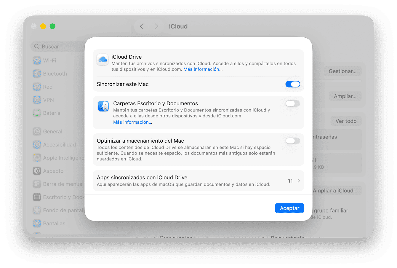 Desactiva la sincronizaci&oacute;n con iCloud