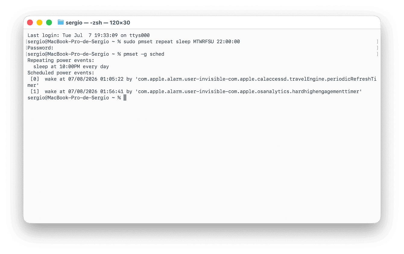 C&oacute;mo programar el modo reposo en Mac