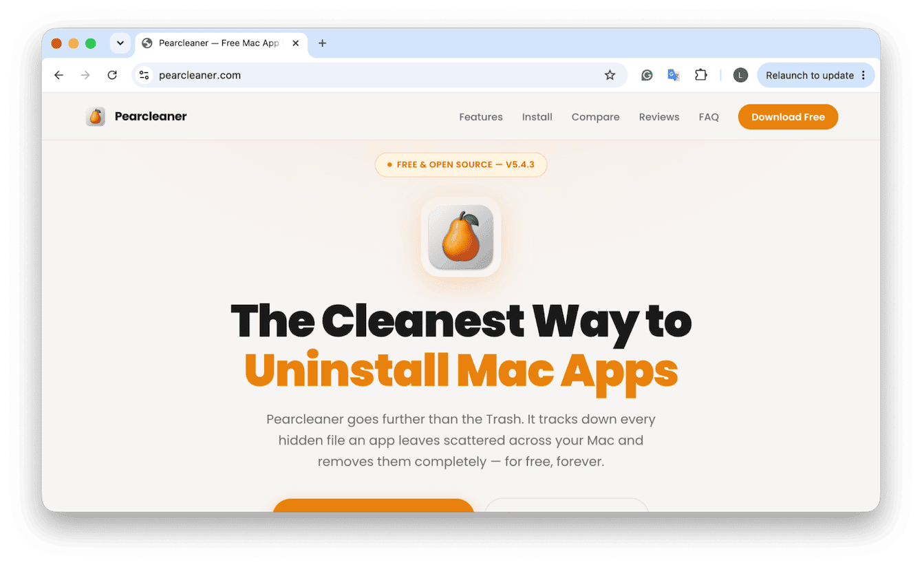 Pearcleaner app for Mac