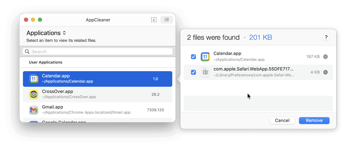 AppCleaner cleaning app for Mac