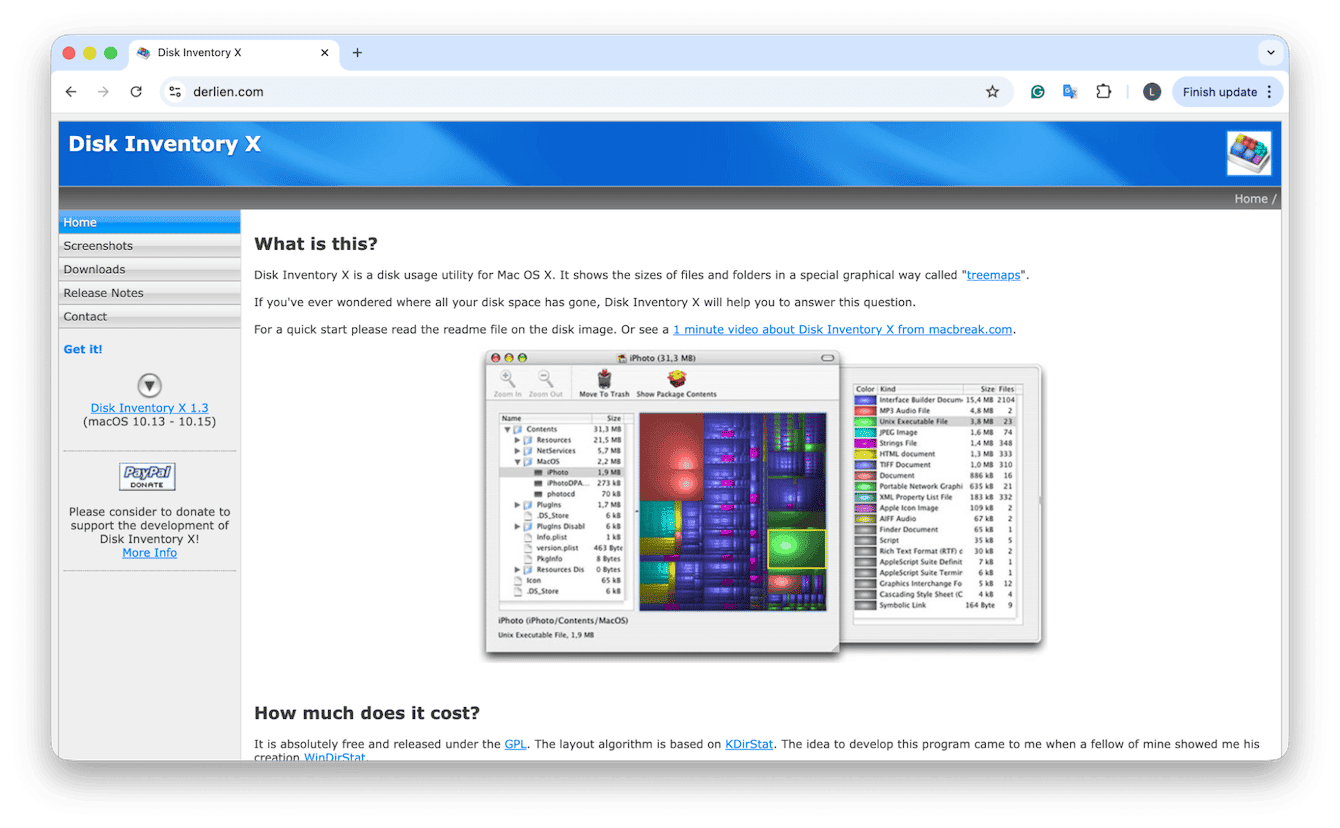 Disk Inventory X app